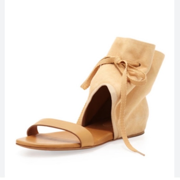 See By Chloe Shoes - See by Chloe Nude Suede Ankle Cuff Sandal